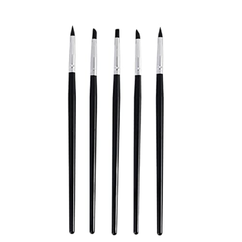 Newin Star Modellierwerkzeuge aus Ton, Silikon-Schnitzstift, Modellier-Skulptur-Stifte zum Formen, Modellieren, Schwarz, 5 Stück von Newin Star