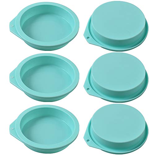 Newk Silikon-Kuchenformen, 6 Packungen Antihaft-Silikonform zum Backen, Kuchen-, Muffin- und Harzuntersetzer – 4 Zoll von Newk