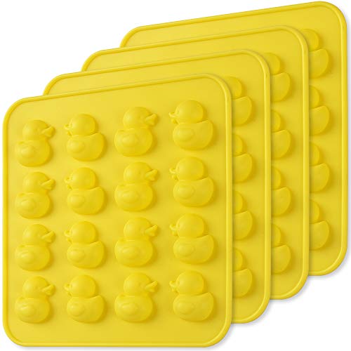 Newk Silikonform in Entenform, 4 Packungen mit 16 Vertiefungen, Antihaftbeschichtung, lebensmittelecht, für Badebomben, Gelee, Fondant, Hartbonbons von Newk