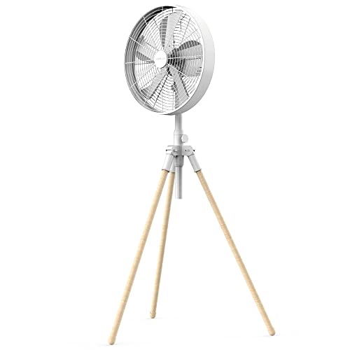 Newlux - Standventilator W3050 mit 5 Flügeln aus Metall, höhenverstellbar 120 – 130 cm, automatische Oszillation 80 ° und 3 Geschwindigkeiten. Kupfermotor 50 W (Weiß) von Newlux