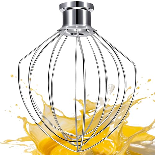 NewlyArt Schneebesen-Aufsatz passend für KitchenAid, 6-Draht-Whip für KitchenAid, Kippkopf-Standmixer, K45WW Küchenhelfer-Zubehör und Aufsätze, Edelstahldrähte + Aluminiumnabe von NewlyArt