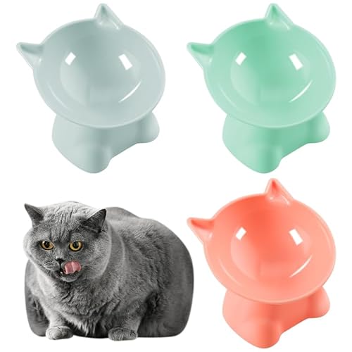 Newofview Katzennapf 3 Stück Futternapf Katze,Katzennapf Erhöht Fressnapf Katze mit 15° Neigung Design, Anti Erbrechen Fressnapf Katze Wasser Fütterung Schüssel für Katzen Newofview Katzennapf 3 Stück Futternapf Katze,Katzennapf Erhöht Fressnapf Katze mit 15° Neigung Design, Anti Erbrechen Fressnapf Katze Wasser Fütterung Schüssel für Katzen von Newofview