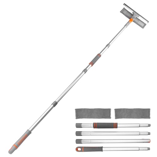 Newpop Fensterwischer mit Teleskopstiel, Teleskopstange Fensterreinigung, Fensterreinigungsset Profi, Fensterreiniger mit Drehbarem Kopf, Fensterabzieher mit 2 Mikrofaserpads, für Dusche, Auto Newpop Fensterwischer mit Teleskopstiel, Teleskopstange Fensterreinigung, Fensterreinigungsset Profi, Fensterreiniger mit Drehbarem Kopf, Fensterabzieher mit 2 Mikrofaserpads, für Dusche, Auto von Newpop