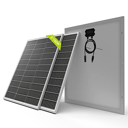Newpowa 200 Watt 12V Solarpanel Monokristallines 100W 2PCS Solarmodul kompaktes Design Hochleistungsmodul für Wohnmobile, Marineboote und netzunabhängige Anwendungen (Mono 100W 2PCS) von Newpowa