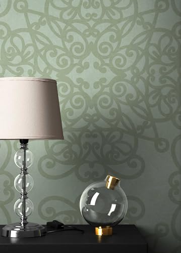 NEWROOM Barocktapete Tapete Grün Ornament Barock Vliestapete Pearl Vlies moderne Design Optik Barocktapete Wohnzimmer Glamour inkl. Tapezier Ratgeber NEWROOM Barocktapete Tapete Grün Ornament Barock Vliestapete Pearl Vlies moderne Design Optik Barocktapete Wohnzimmer Glamour inkl. Tapezier Ratgeber von Newroom Design