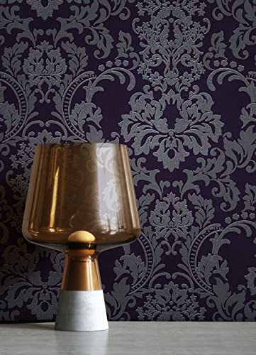 NEWROOM Barocktapete Tapete Schwarz Ornament Barock Vliestapete Vlies Glitzer Glänzend moderne Design Optik Barocktapete Wohnzimmer Glamour inkl. Tapezier Ratgeber von Newroom Design