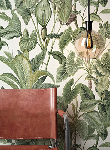 NEWROOM Blumentapete Tapete Grün Blumen Blätter Floral Vliestapete Vlies moderne Design Optik Tapete Modern inkl. Tapezier Ratgeber von Newroom Design