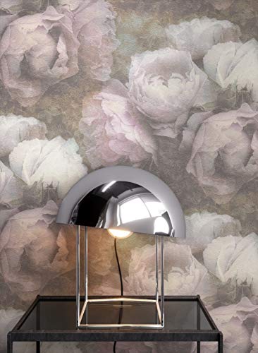NEWROOM Tapete Rosa Vliestapete Blumen - Vintage Floral Weiß Grün Rosen Blätter Blumentapete 3D Optik Rosentapete inkl. Tapezier-Ratgeber von Newroom Design