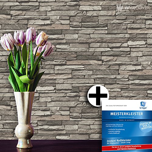 Steintapete Vlies Grau Edel | schöne edle Tapete im Steinmauer Design | moderne 3D Optik für Wohnzimmer, Schlafzimmer oder Küche inklusive NewroomTapezier-Profibroschüre, mit Tipps für perfekteWände Steintapete Vlies Grau Edel | schöne edle Tapete im Steinmauer Design | moderne 3D Optik für Wohnzimmer, Schlafzimmer oder Küche inklusive NewroomTapezier-Profibroschüre, mit Tipps für perfekteWände von Newroom Design