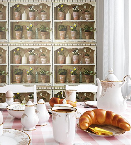 Vlies-Tapete Blumen-Landhaus-Optik | schönes Regal-Design und purer Romantik-Effekt | schöne 3D Optik für Wohnzimmer,Schlafzimmer,Flur oder Küche inkl. NewroomTapezier-Profibroschüre mit super Tipps! Vlies-Tapete Blumen-Landhaus-Optik | schönes Regal-Design und purer Romantik-Effekt | schöne 3D Optik für Wohnzimmer,Schlafzimmer,Flur oder Küche inkl. NewroomTapezier-Profibroschüre mit super Tipps! von Newroom Design