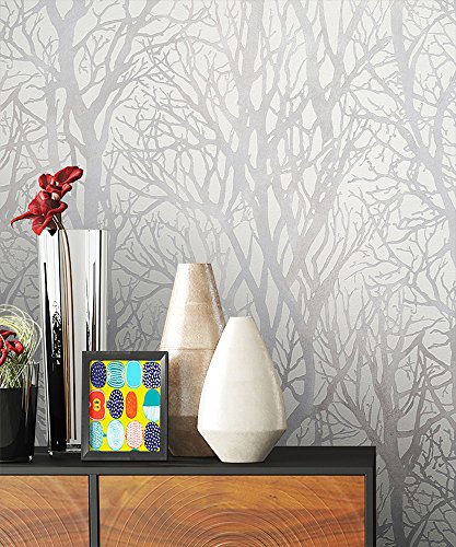 Vlies Tapete mit Baummuster Weiß Creme Metallic in edelster Ausführung | außergewöhnliches Tapeten Muster in moderner Landhaus Natur Optik für Design Liebhaber, inkl. Tapezier Ratgeber von Newroom Vlies Tapete mit Baummuster Weiß Creme Metallic in edelster Ausführung | außergewöhnliches Tapeten Muster in moderner Landhaus Natur Optik für Design Liebhaber, inkl. Tapezier Ratgeber von Newroom von Newroom Design