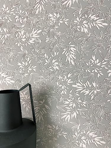 Newroom Tapete Grau Vliestapete Blätter - Blumentapete Floral Hellgrau Blumen Äste Blätter Romantisch Rosentapete Vintage inkl. Tapezier-Ratgeber Newroom Tapete Grau Vliestapete Blätter - Blumentapete Floral Hellgrau Blumen Äste Blätter Romantisch Rosentapete Vintage inkl. Tapezier-Ratgeber von Newroom