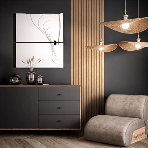 NEWROOM Tapeten Paneel Vliestapete - 2,5 x 0,53m Paneel - Braun Holz Holztapete Skandi Natur 3D Lamellen Holzwand Modern Lamellenwand Naturholz von Newroom