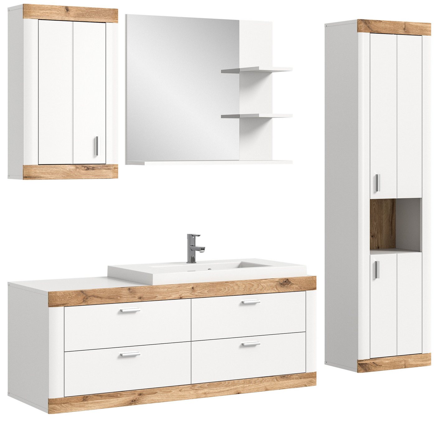 Newroom Badezimmer-Set Bellatrix Bad, Badezimmer-Set Weiß Matt Badezimmermöbel Badezimmer Set Landhaus ... Newroom Badezimmer-Set Bellatrix Bad, Badezimmer-Set Weiß Matt Badezimmermöbel Badezimmer Set Landhaus ... von Newroom