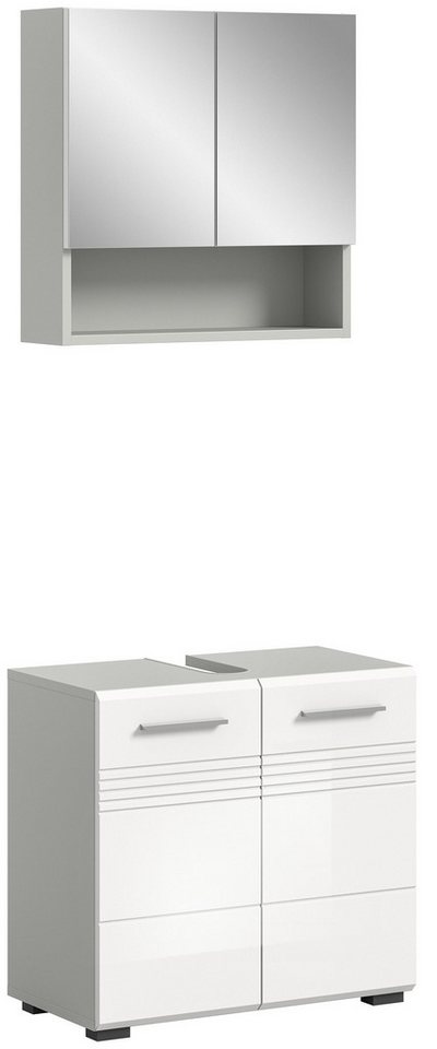 Newroom Badezimmer-Set Dave, Badezimmer-Set Weiß Hochglanz Hellgrau Badezimmermöbel Badezimmer... Newroom Badezimmer-Set Dave, Badezimmer-Set Weiß Hochglanz Hellgrau Badezimmermöbel Badezimmer... von Newroom