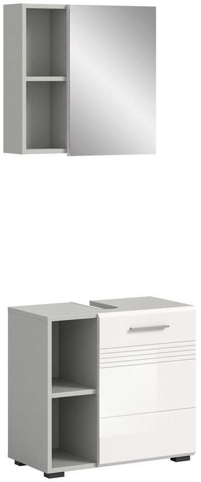 Newroom Badezimmer-Set Dave, Badezimmer-Set Weiß Hochglanz Hellgrau Badezimmermöbel Badezimmer... Newroom Badezimmer-Set Dave, Badezimmer-Set Weiß Hochglanz Hellgrau Badezimmermöbel Badezimmer... von Newroom