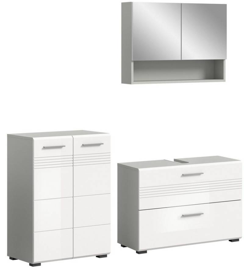 Newroom Badezimmer-Set Dave, Badezimmer-Set Weiß Hochglanz Hellgrau Badezimmermöbel Badezimmer... Newroom Badezimmer-Set Dave, Badezimmer-Set Weiß Hochglanz Hellgrau Badezimmermöbel Badezimmer... von Newroom