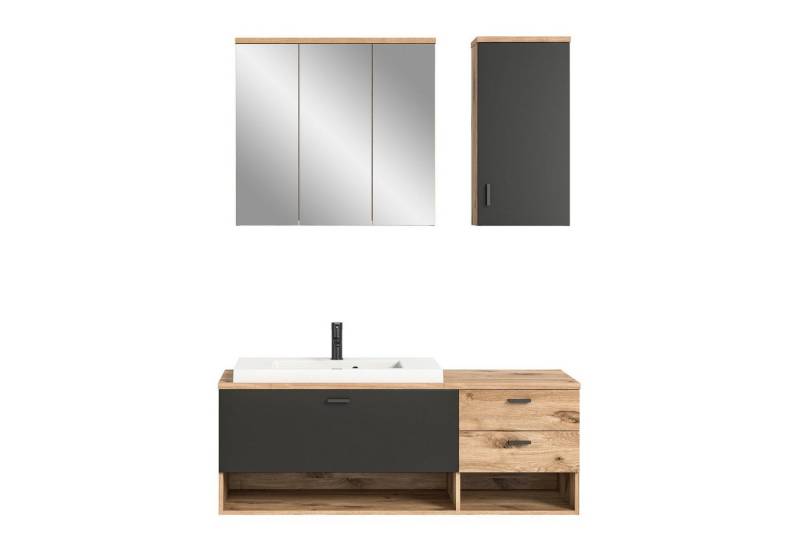 Newroom Badezimmer-Set Gorado, Badezimmer-Set Nox Oak NB Nox Oak MDF TZ Modern Badkombination Bade... von Newroom