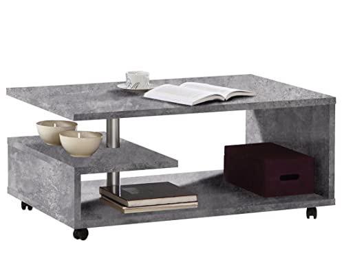 Newroom Couchtisch Betonoptik Lichtgrau Wohnzimmertisch Modern - 105x45,6x60 cm (BxHxT) - Sofatisch Ablagetisch Tisch - [Brisa.Five] Wohnzimmer Wohnstube Büro von Newroom