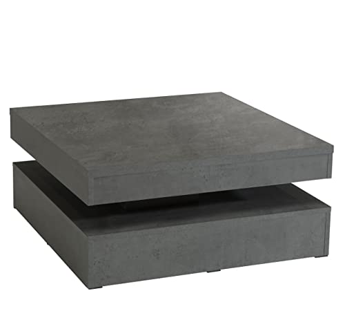 Newroom Couchtisch Betonoptik Wohnzimmertisch Modern - 78x35,4x78 cm (BxHxT) - Sofatisch Ablagetisch Tisch - [Paloma.Four] Wohnzimmer Wohnstube von Newroom