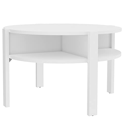 Newroom Couchtisch Weiß Weiß Wohnzimmertisch Modern - 74,4x45,5x74,4 cm (BxHxT) - Sofatisch Ablagetisch Tisch - [Adora.one] Wohnzimmer Wohnstube Büro von Newroom