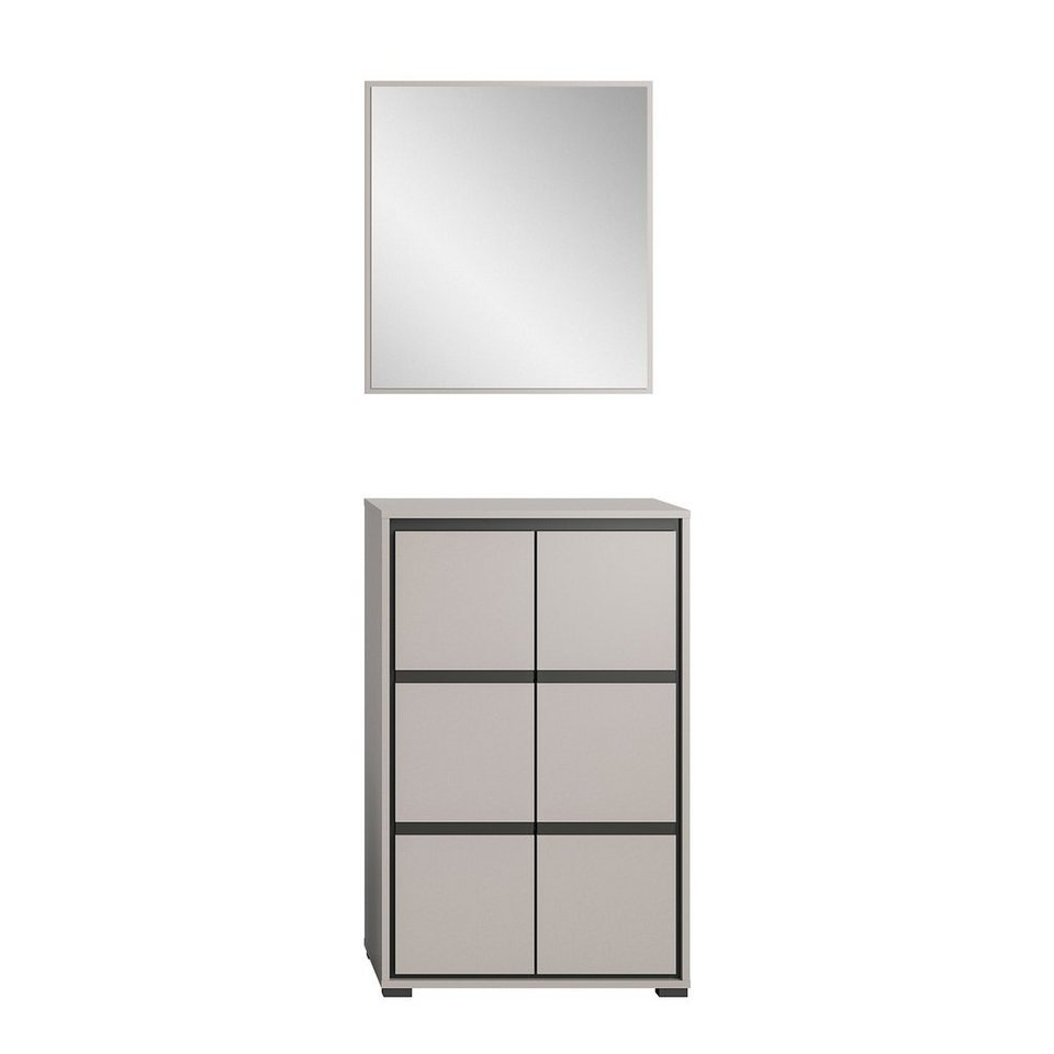 Newroom Garderoben-Set Jarlo, Garderoben-Set grau NB grau NB Modern Wandpaneele Spiegel Schlafzimmer von Newroom