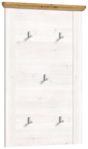 Newroom Garderobenpaneel Sibiu Lärche Wandgarderobe Landhaus Modern - 64x103x103 cm (BxHxT) - Hakenleiste Garderobe - [Titania.Four] Flur Diele Eingang von Newroom