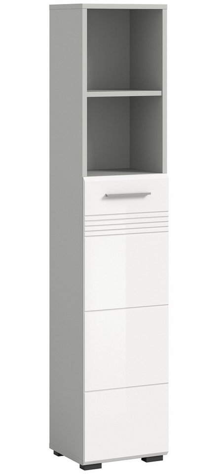 Newroom Hochschrank Dave Hochschrank Weiß Hochglanz Hellgrau Badezimmerschrank Schrank Mode... Newroom Hochschrank Dave Hochschrank Weiß Hochglanz Hellgrau Badezimmerschrank Schrank Mode... von Newroom