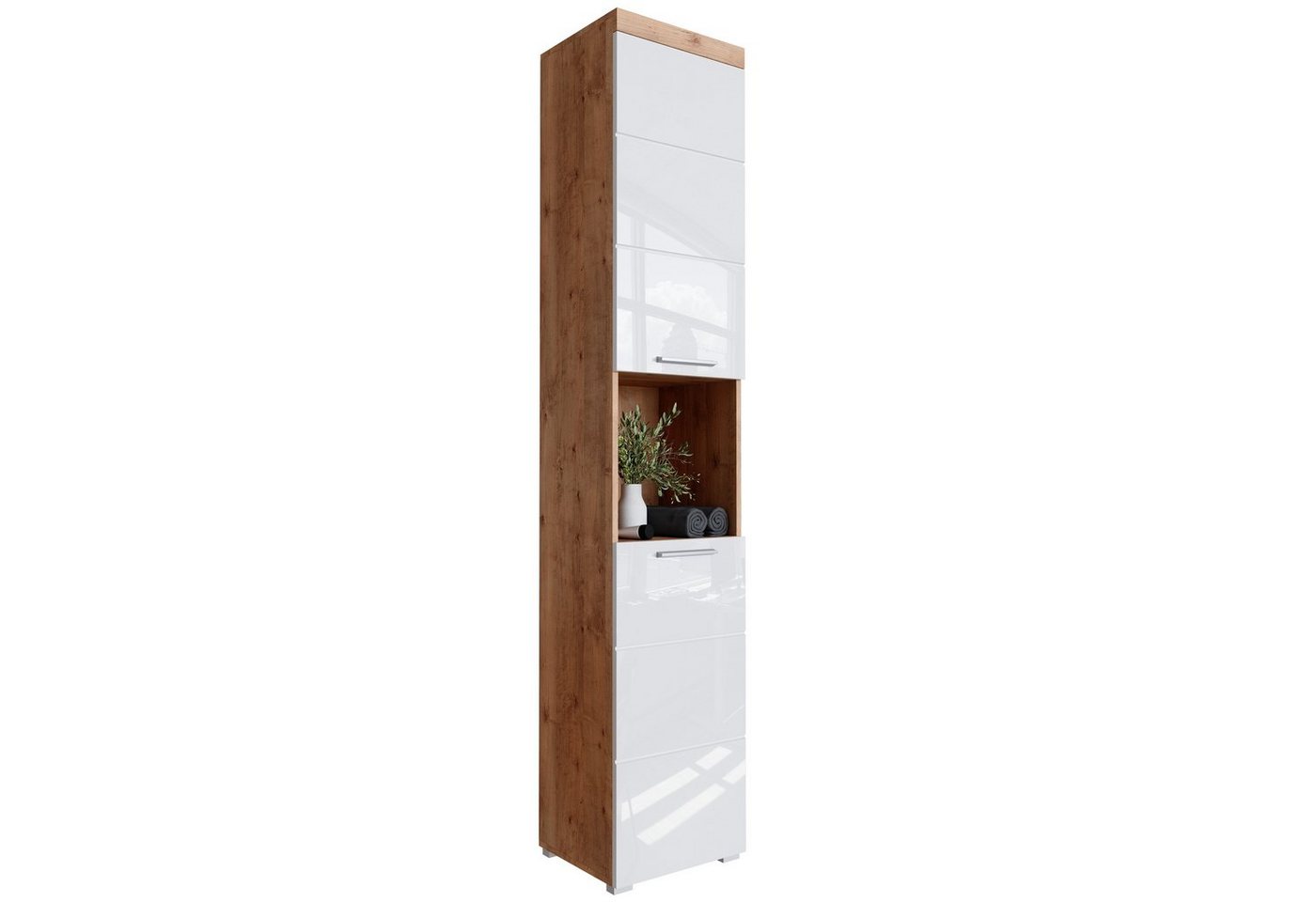 Newroom Hochschrank TrinityWildeicheWeiss Wildeiche Weiß Hochglanz Badezimmerschrank Hochschrank Wildeiche Newroom Hochschrank TrinityWildeicheWeiss Wildeiche Weiß Hochglanz Badezimmerschrank Hochschrank Wildeiche von Newroom