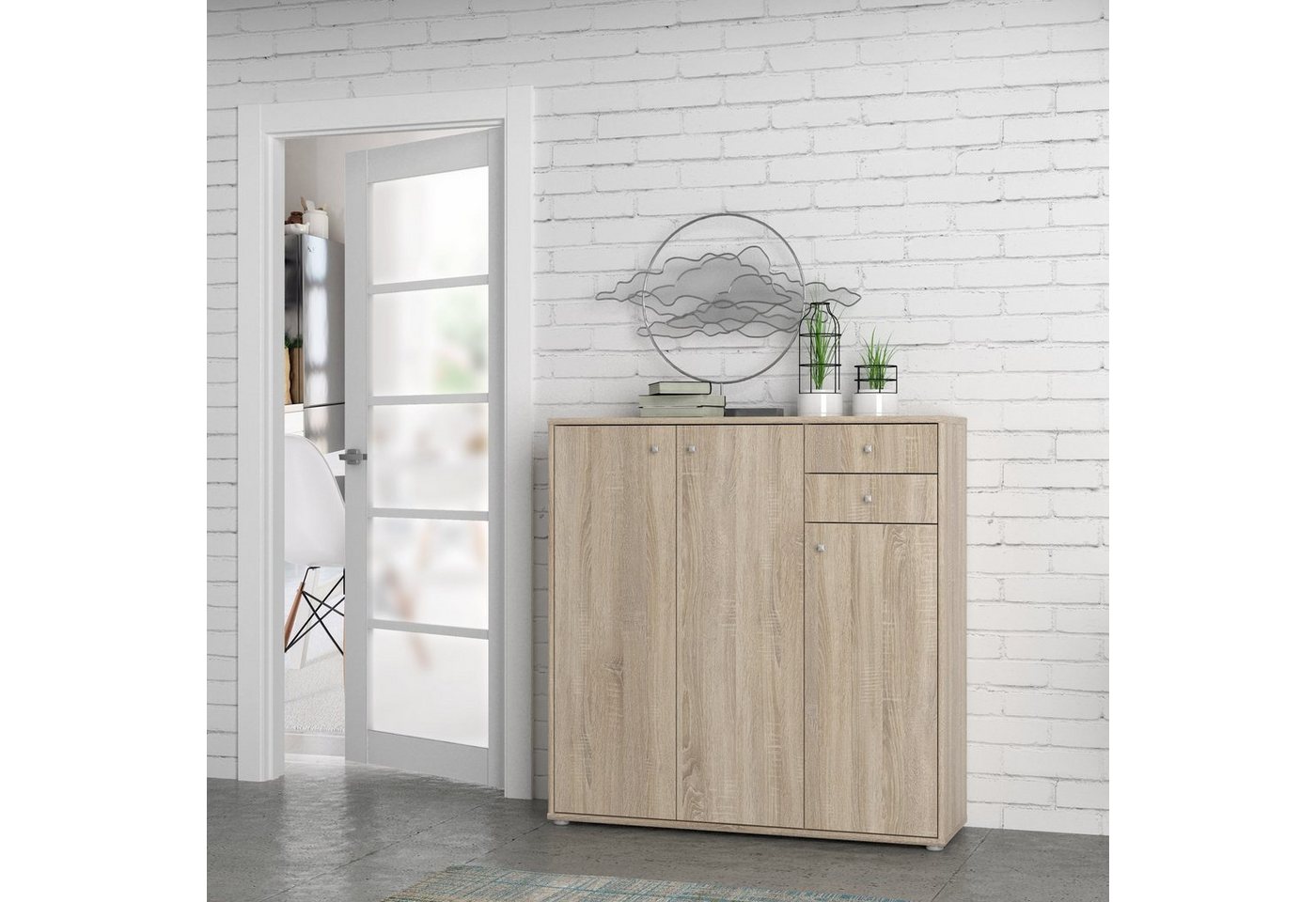 Newroom Kommode Albus, Kommode Sonoma Eiche Modern Sideboard Highboard Büro von Newroom