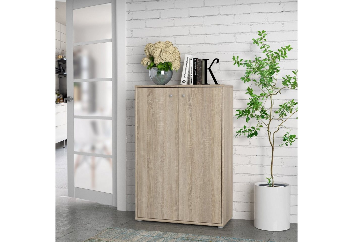 Newroom Kommode Albus, Kommode Sonoma Eiche Modern Sideboard Highboard Büro von Newroom