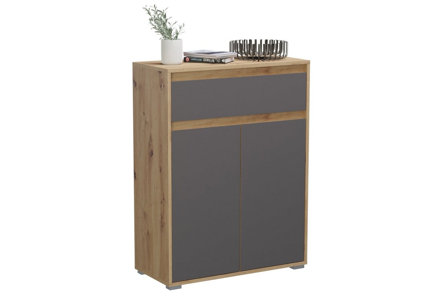 Newroom Kommode Aleo, Kommode Eiche Grau Modern Schuhschrank Sideboard Flur von Newroom