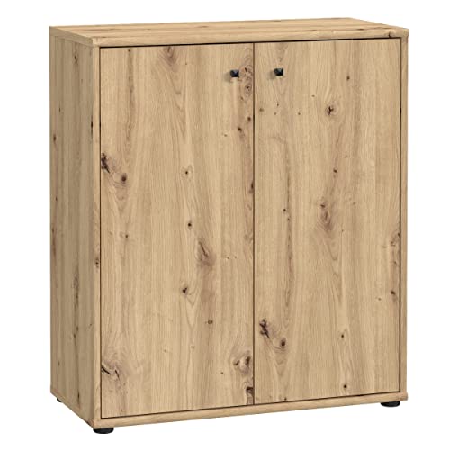 Newroom Kommode Artisan Eiche Sideboard Modern - 73,7x85,5x34,8 cm (BxHxT) - Highboard Anrichte - [Lucius.Ten] Büro Arbeitszimmer Wohnzimmer von Newroom
