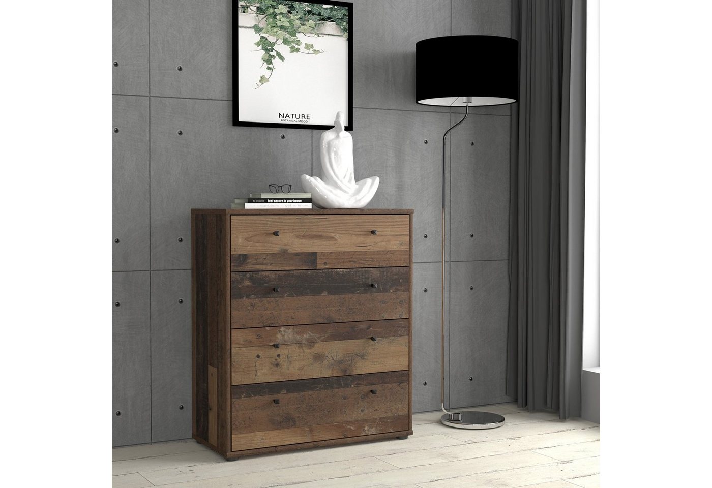 Newroom Kommode Dudley, Kommode Old Wood Modern Sideboard Highboard Büro von Newroom