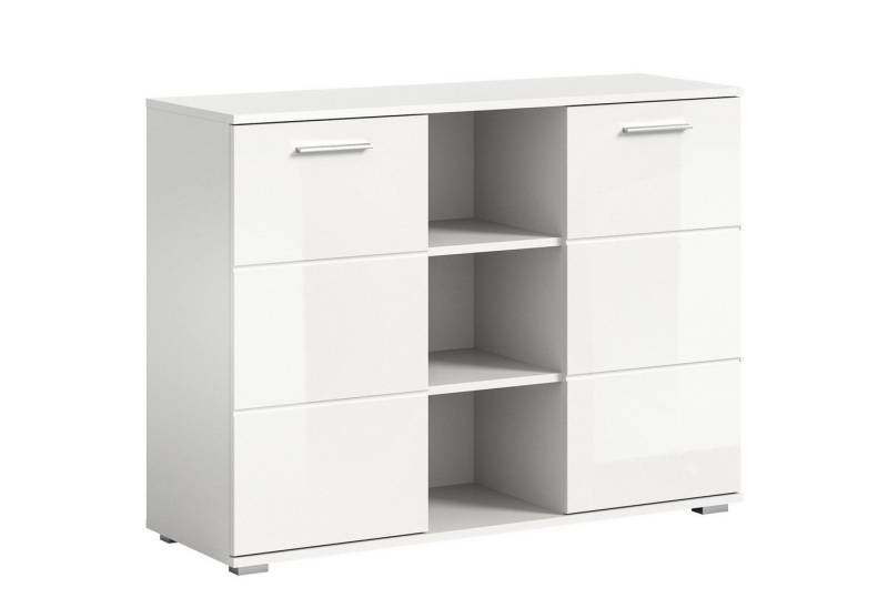 Newroom Kommode Janus, Kommode Weiß Hochglanz Sideboard Highboard Modern Zeitlos Wohnzimm... von Newroom