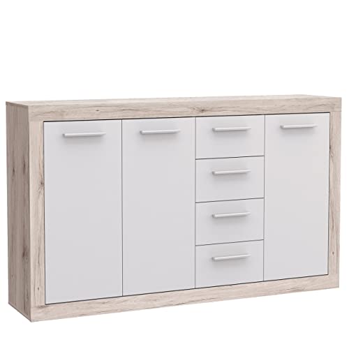 Newroom Kommode Sandeiche Sideboard Modern - 152,4x91,8x33,8 cm (BxHxT) - Highboard Anrichte - [Toshio.Three] Wohnzimmer Wohnstube Büro von Newroom