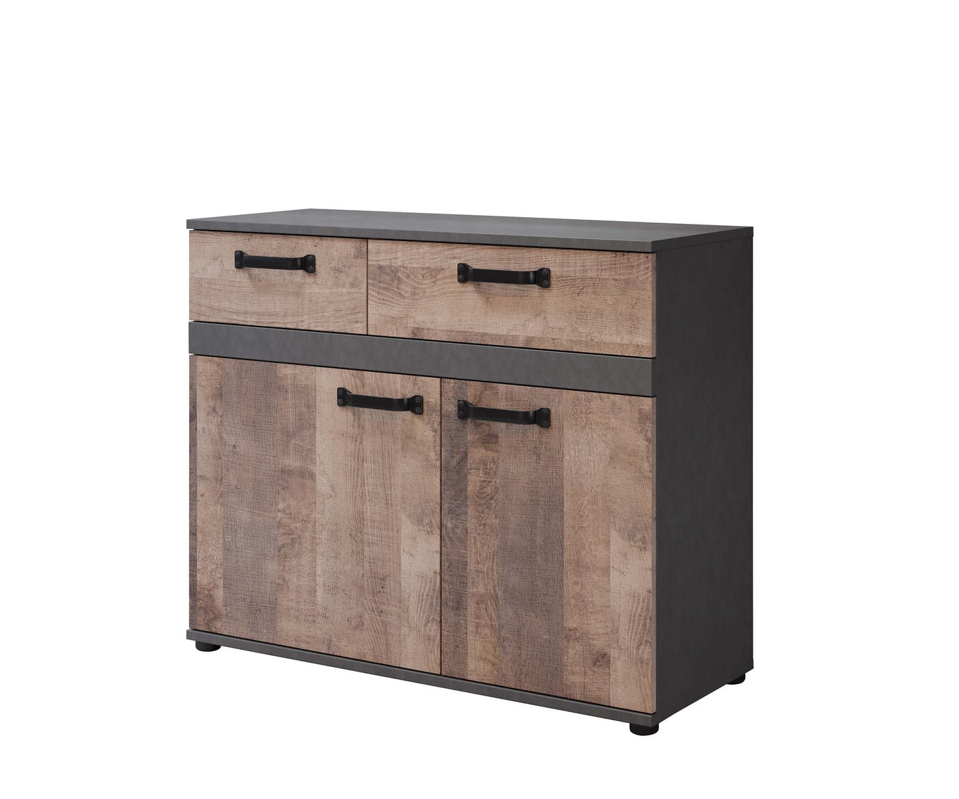 Newroom Kommode Tebis, Kommode Anthrazit Industrial Modern Sideboard Highboard Wohnzimmer von Newroom