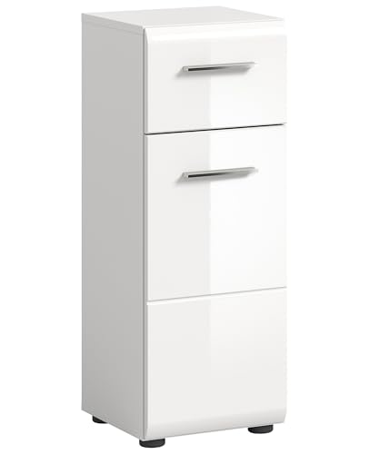 Newroom Kommode Weiß Hochglanz Sideboard Modern Zeitlos - 30x80x30 cm (BxHxT) - Highboard Anrichte - [Gudina.one] Bad Badezimmer WC von Newroom