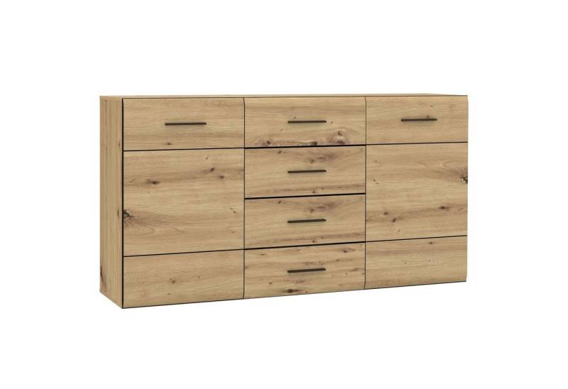 Newroom Sideboard Elma, Sideboard Artisan Eiche und Schwarz Modern Sideboard Highboard von Newroom
