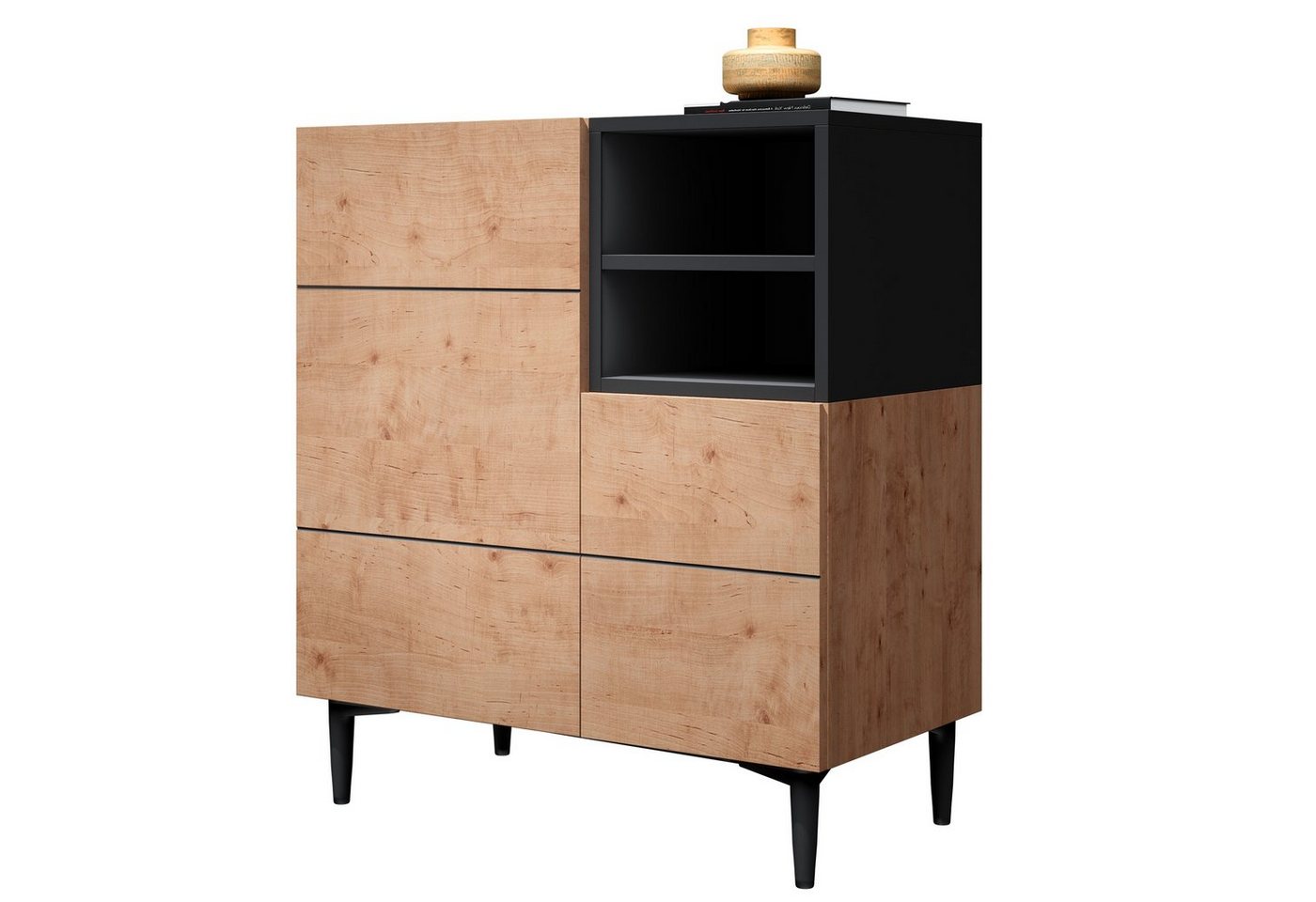 Newroom Sideboard Nizza, Wildeiche Sideboard Vintage Industrial Highboard Anrichte Wohnzimmer von Newroom