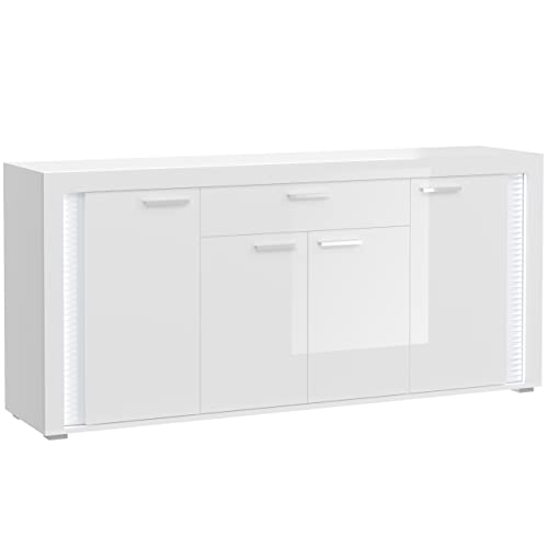 Newroom Sideboard Weiß Hochglanz Kommode Modern - 182x84x42 cm (BxHxT) - Highboard Anrichte - [Louise.Four] Wohnzimmer Wohnstube Büro von Newroom