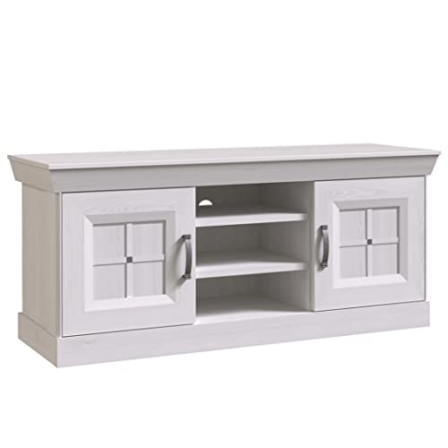 Newroom TV Lowboard Schnee Eiche TV Schrank Modern - 142,6x62,6x47,1 cm (BxHxT) - Fernsehtisch TV Board Rack - [Janis.Seven] Wohnzimmer Wohnstube Büro von Newroom