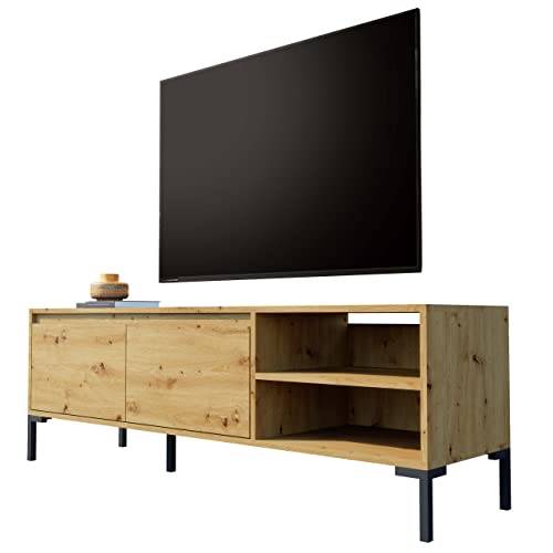 Newroom TV Lowboard Wildeiche Artisan Eiche TV Schrank Modern Vintage - 150x49x40 cm (BxHxT) - Fernsehtisch TV Board Rack - [Savage.six] Wohnzimmer von Newroom