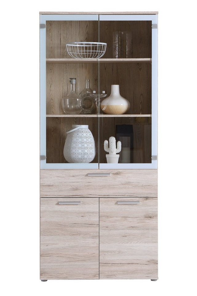 Newroom Vitrine Demmy Vitrine Sandeiche Modern Vitrinenschrank Glasvitrine Wohnzimmer von Newroom