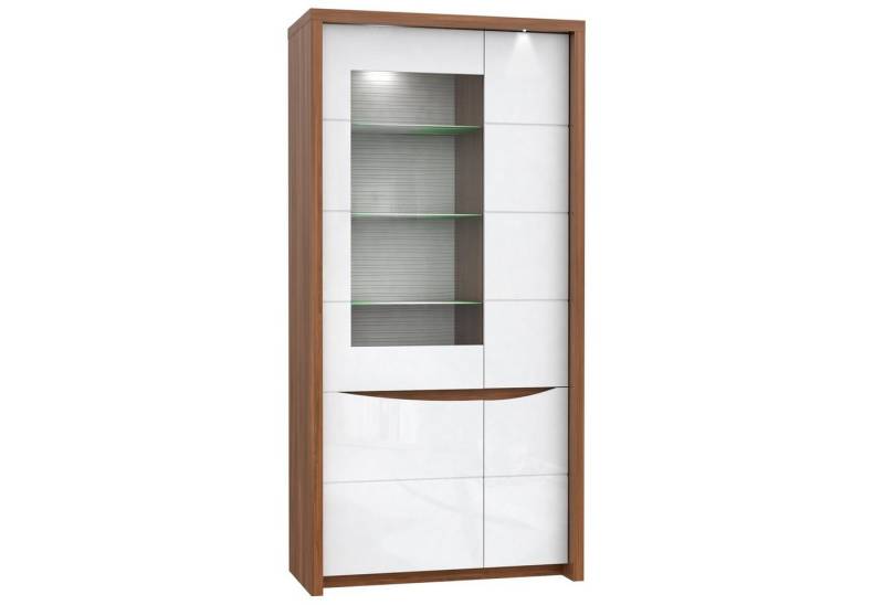 Newroom Vitrine Malone Vitrine Sangallo Eiche Modern Vitrinenschrank Glasvitrine Wohnzimmer von Newroom