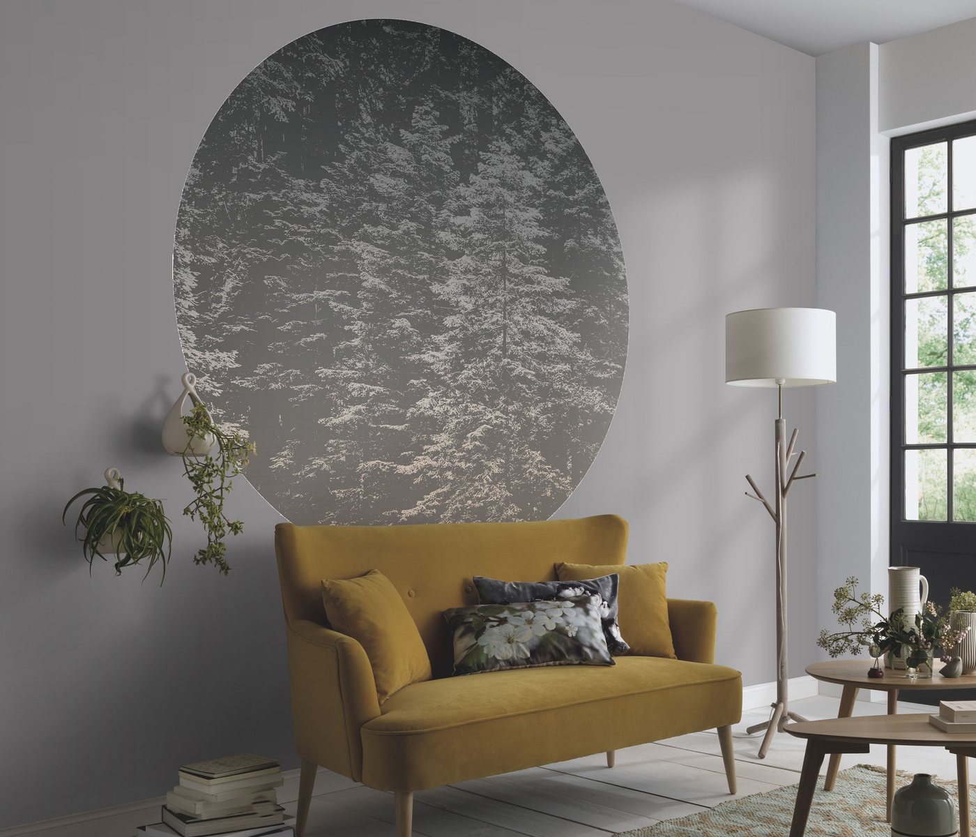 Newroom Vliestapete, [ 1,4 x 1,4 m ] großzügiges Motiv - kein wiederkehrendes Muster - Fototapete Wandbild Wald Tanne Bäume Made in Germany von Newroom