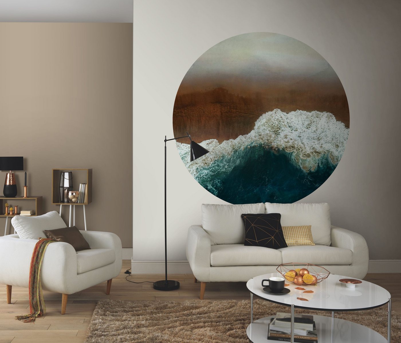 Newroom Vliestapete, [ 1,4 x 1,4 m ] großzügiges Motiv - kein wiederkehrendes Muster - Fototapete Wandbild Wasser Wellen Meer Made in Germany von Newroom