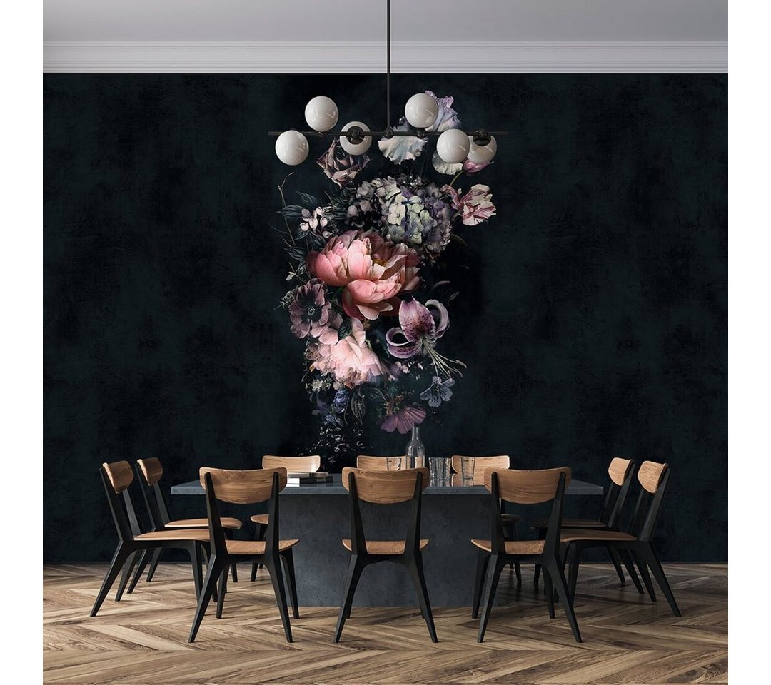 Newroom Vliestapete, [ 2,7 x 1,59m ] großzügiges Motiv - kein wiederkehrendes Muster - nahtlos große Flächen möglich - Fototapete Wandbild Blumen Rose Flieder Made in Germany von Newroom
