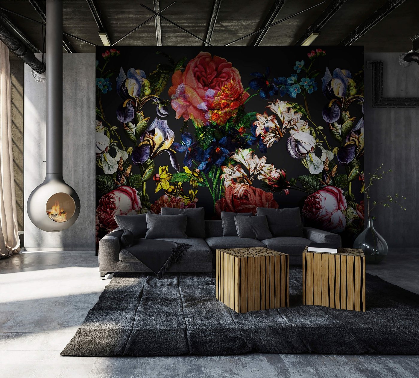 Newroom Vliestapete, [ 2,7 x 2,65m ] großzügiges Motiv - kein wiederkehrendes Muster - nahtlos große Flächen möglich - Fototapete Wandbild Blumen Rose Made in Germany von Newroom