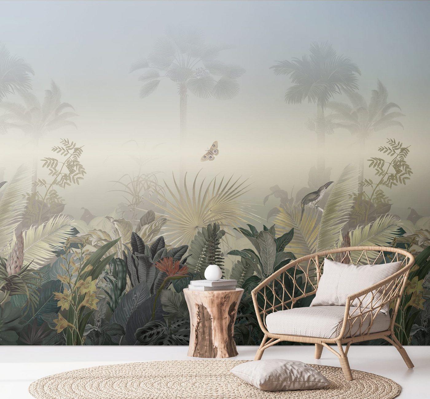 Newroom Vliestapete, [ 2,8 x 2,65 m ] großzügiges Motiv - kein wiederkehrendes Muster - nahtlos große Flächen möglich - Fototapete Wandbild Dschungel Palmen Palmenblätter Made in Germany von Newroom